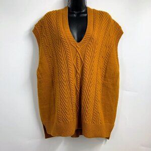 Anthropologie Women's Cable Knit V Neck Pullover Sweater Vest One Size